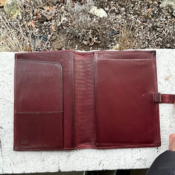 COACH Vintage Set of 2 Water Buffalo Leather Card Case Journal Diary Wine Plum - Picture 4 of 7